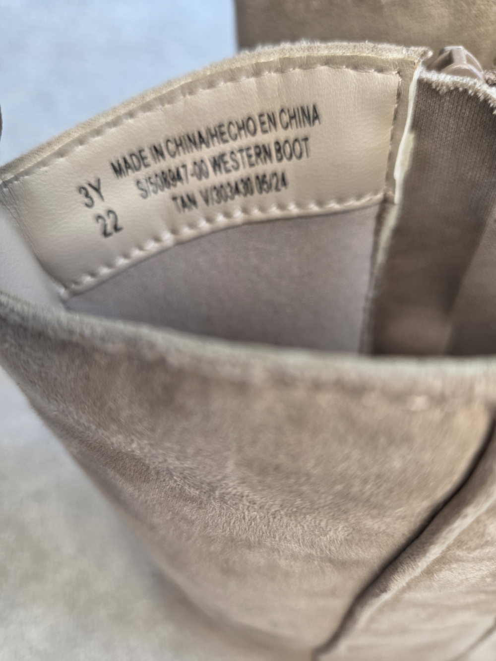 Old Navy Girls Suede Mid-Calf Heeled Boots - Tan - Picture 5 of 6